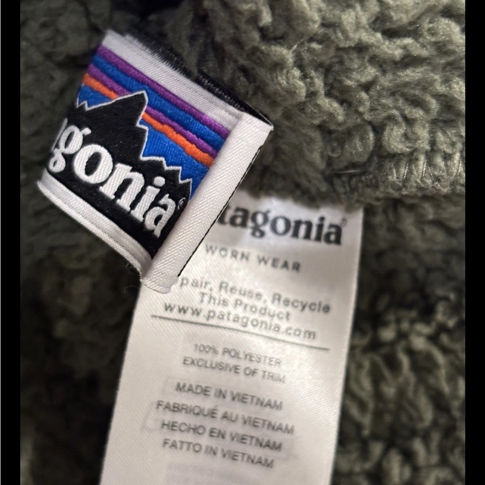 Patagonia Forest Green Fleece Los Gatos Sweater Kids Size L - Picture 4 of 5